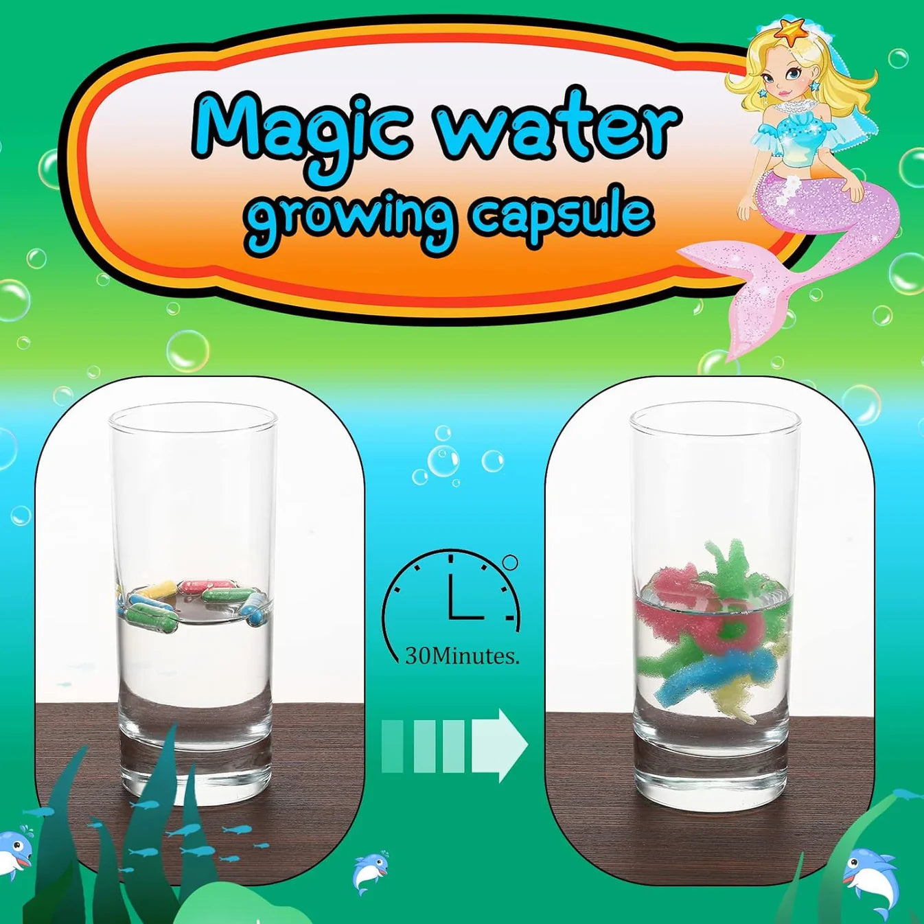 Creative Growing Magic Capsule Baby Cognition Toys Early Educational Kids Cartoon DIY Din osaur Sea Animal Puzzle Bath Toy Gifts (Pack of 4)
