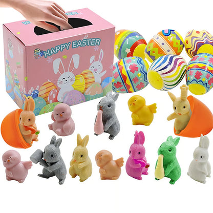 Easter Eggs Filled With Pull-Back Construction Vehicles, Cute Animals, Dinosaurs, Jewelry pieces and Bunnies
