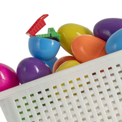 Easter Eggs Filled With Pull-Back Construction Vehicles, Cute Animals, Dinosaurs, Jewelry pieces and Bunnies