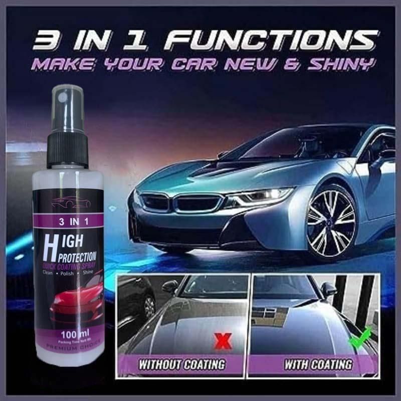 3 in 1 High Protection Quick Car Ceramic Coating Spray - Buy 1 Get 1 FREE