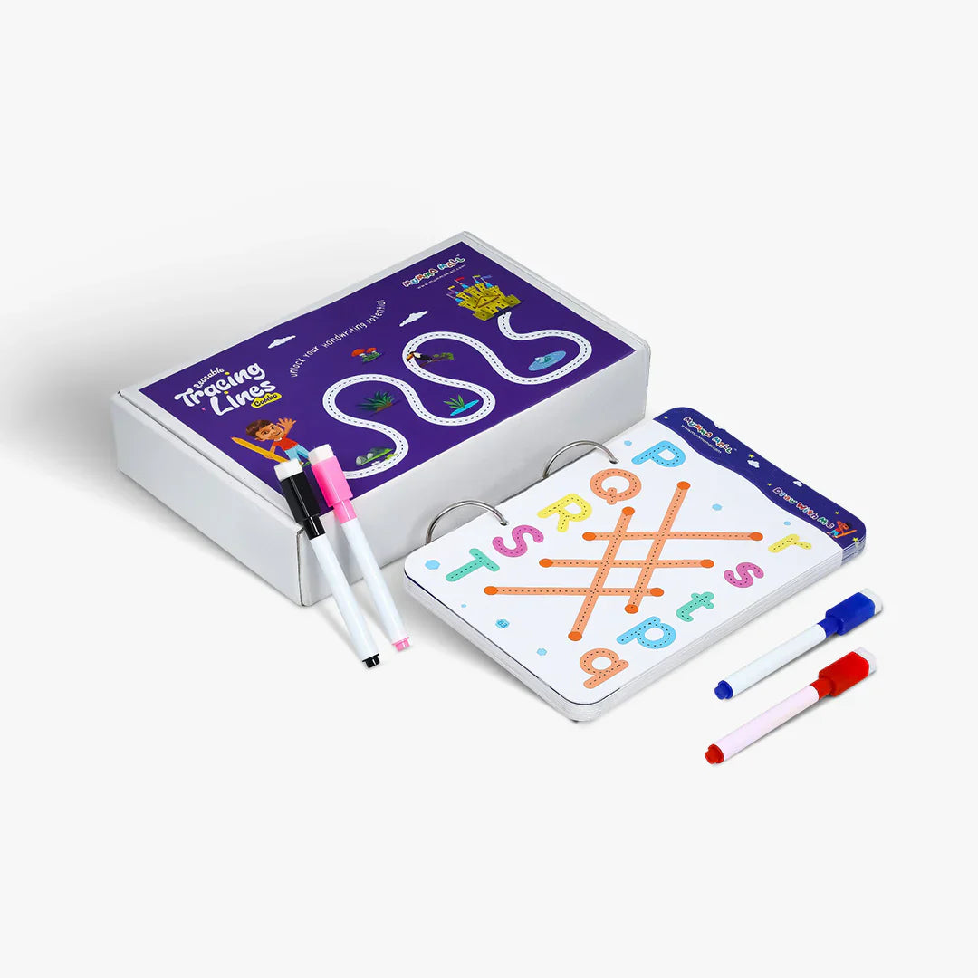 writoimprov™️ 128Pages Reusable Tracing Line Book For kids 📚