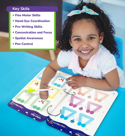 writoimprov™️ 128Pages Reusable Tracing Line Book For kids 📚