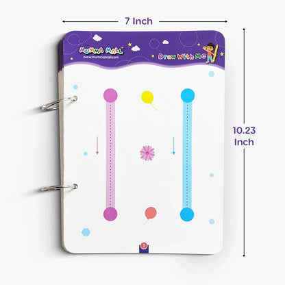 writoimprov™️ 128Pages Reusable Tracing Line Book For kids 📚