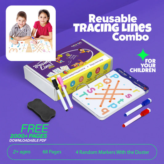 Reusable Tracing Line Book For kids 📚