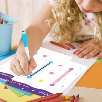 writoimprov™️ 128Pages Reusable Tracing Line Book For kids 📚
