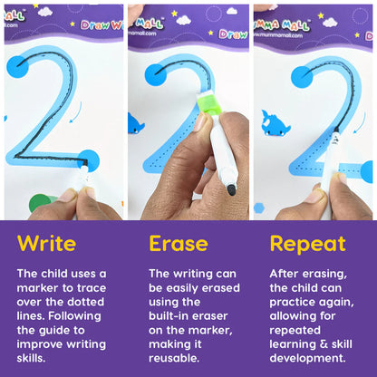 writoimprov™️ 128Pages Reusable Tracing Line Book For kids 📚