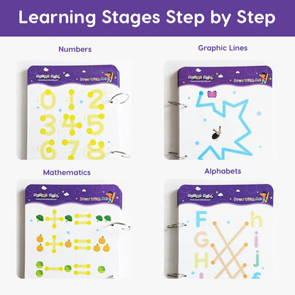writoimprov™️ 128Pages Reusable Tracing Line Book For kids 📚