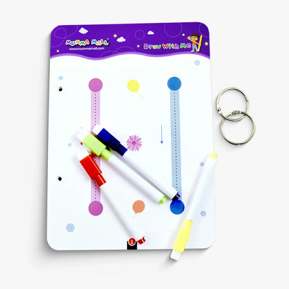 writoimprov™️ 128Pages Reusable Tracing Line Book For kids 📚