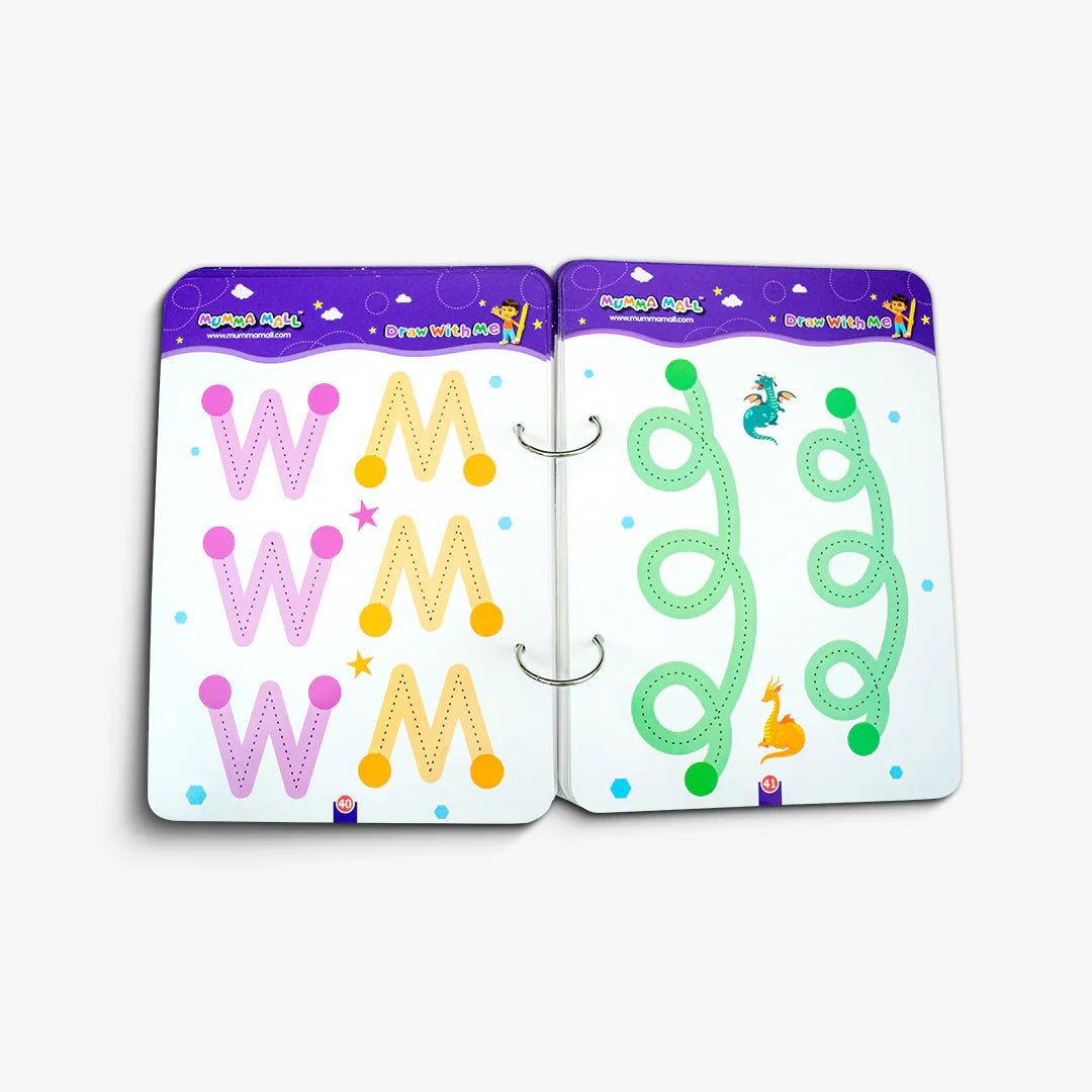 writoimprov™️ 128Pages Reusable Tracing Line Book For kids 📚