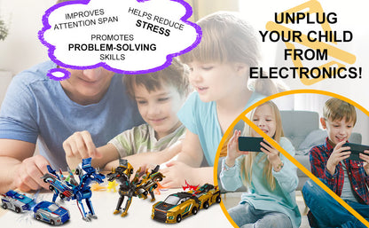 🎁Children's Special ✨ Collision Transforming Dinosaur Car Toy